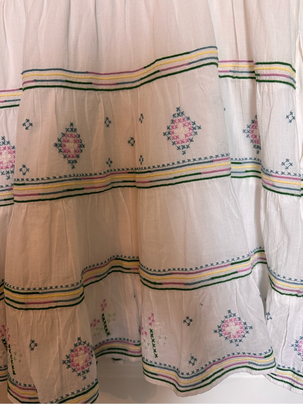NWT American Eagle White Tiered Embroidered V-Neck Sundress - Picture 3 of 4